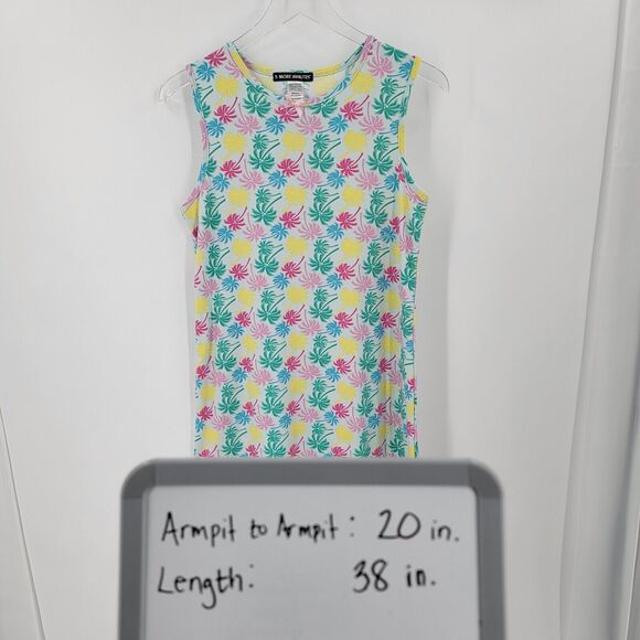 5 More Minutes Night Gown Womens Small Palm Tree Print Soft Tank Sleep Dress - Picture 9 of 10